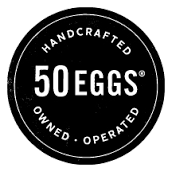 50 eggs logo